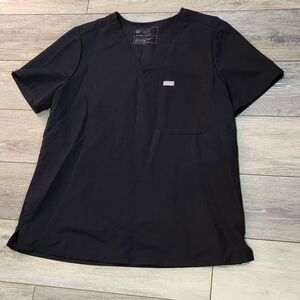 Figs Black Short Sleeve Woman's Srcub Top Size Large